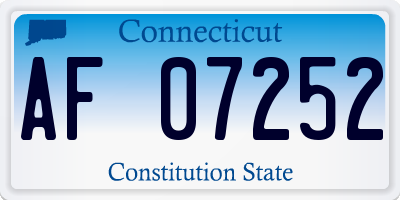 CT license plate AF07252