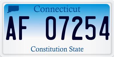 CT license plate AF07254
