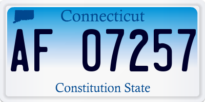 CT license plate AF07257