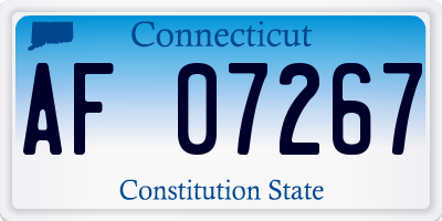 CT license plate AF07267