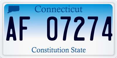 CT license plate AF07274