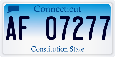 CT license plate AF07277