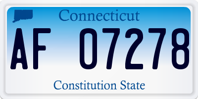 CT license plate AF07278