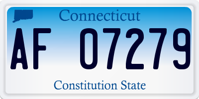 CT license plate AF07279