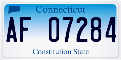 CT license plate AF07284