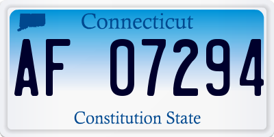 CT license plate AF07294