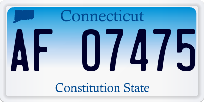 CT license plate AF07475