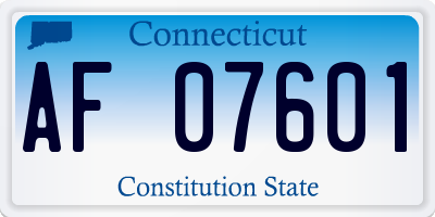 CT license plate AF07601