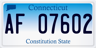 CT license plate AF07602