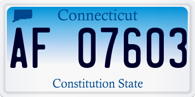 CT license plate AF07603