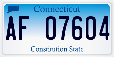CT license plate AF07604
