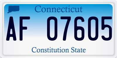 CT license plate AF07605