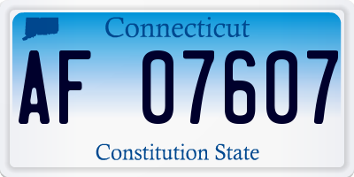 CT license plate AF07607