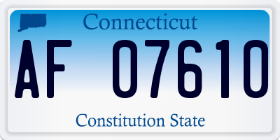 CT license plate AF07610