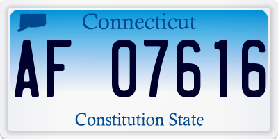 CT license plate AF07616