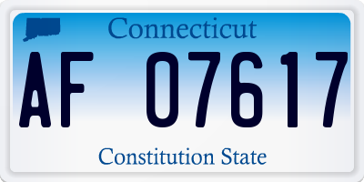 CT license plate AF07617