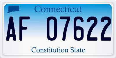 CT license plate AF07622