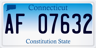 CT license plate AF07632