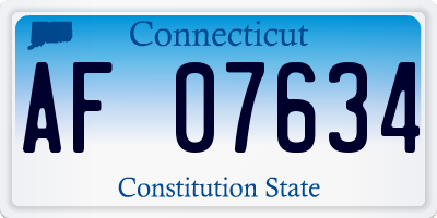 CT license plate AF07634