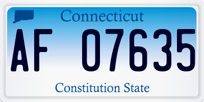 CT license plate AF07635