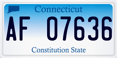 CT license plate AF07636
