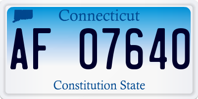 CT license plate AF07640