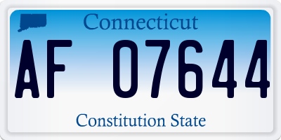 CT license plate AF07644
