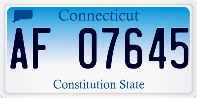 CT license plate AF07645