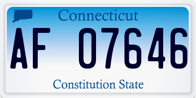 CT license plate AF07646