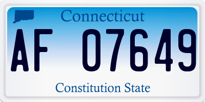 CT license plate AF07649