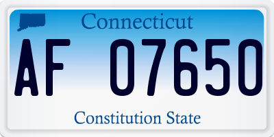 CT license plate AF07650