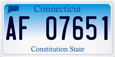 CT license plate AF07651