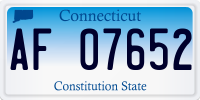 CT license plate AF07652
