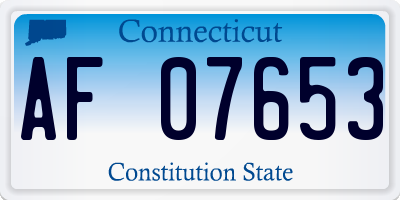 CT license plate AF07653