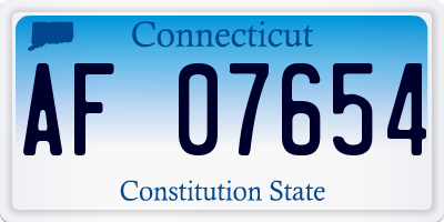 CT license plate AF07654