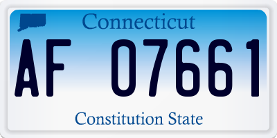 CT license plate AF07661