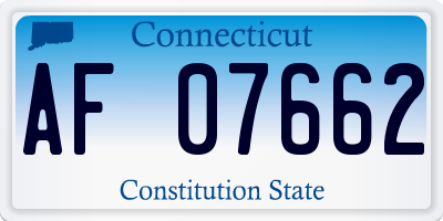 CT license plate AF07662