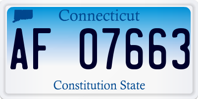 CT license plate AF07663