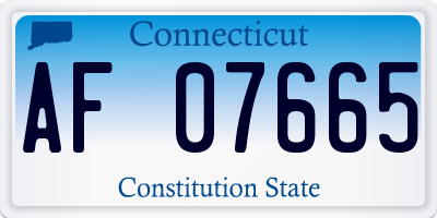 CT license plate AF07665