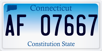 CT license plate AF07667