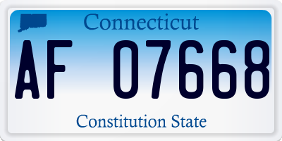 CT license plate AF07668