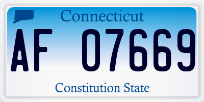 CT license plate AF07669