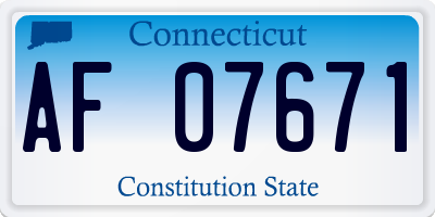 CT license plate AF07671