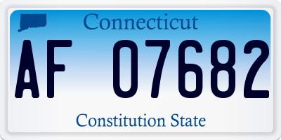 CT license plate AF07682