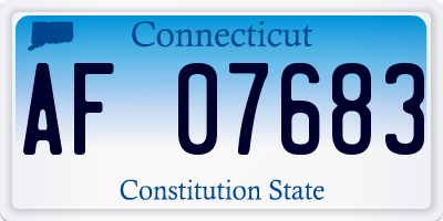 CT license plate AF07683