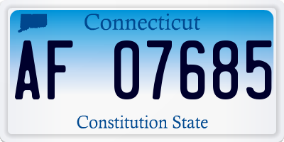 CT license plate AF07685