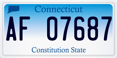 CT license plate AF07687