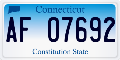 CT license plate AF07692