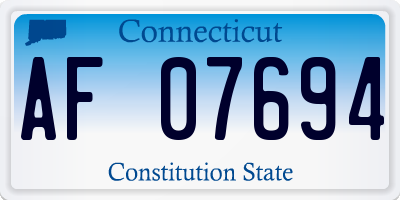 CT license plate AF07694
