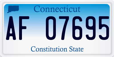 CT license plate AF07695
